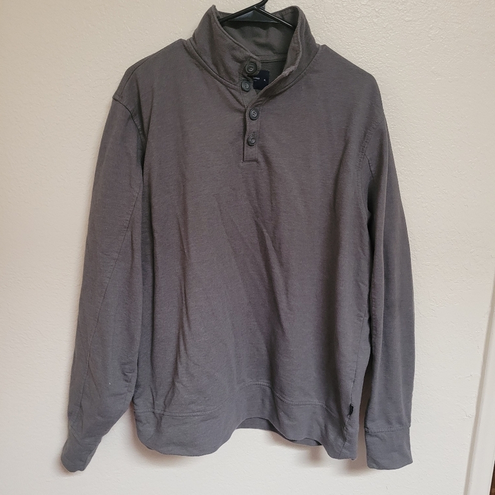 Lucky Brand Grey 1/4 Button up Sweatshirt